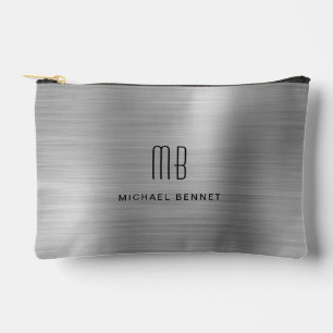 Pochette À Accessoires Gris argent Monogramme Moderne