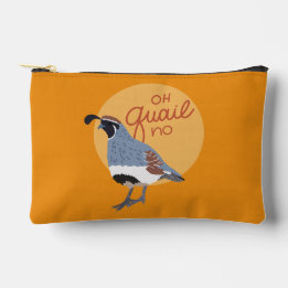 Pochette À Accessoires Hand-Drawn Gambel's Quail "Oh Quail No" 