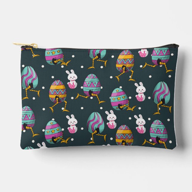 Pochette À Accessoires Happy Easter day- Funny Bunny Wishes Pattern       (Recto)