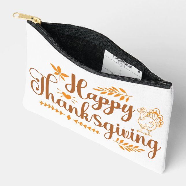 Pochette À Accessoires Happy Thanksgiving (Ouvrir)