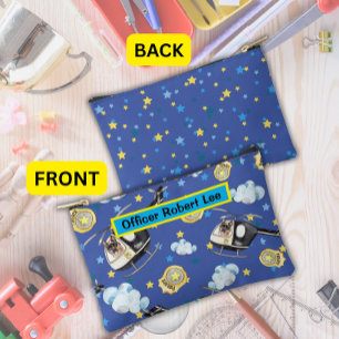 Pochette À Accessoires Hélicoptère de police et unité K-9 amusant mignon