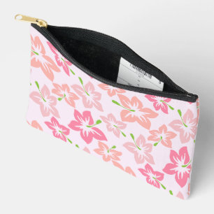 Pochette À Accessoires Hibiscus Rose, Fleurs Roses, Motif De Fleurs