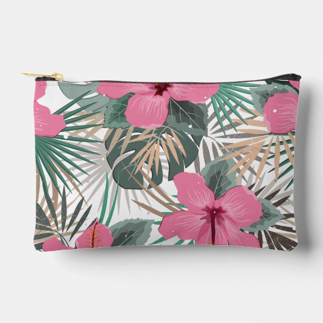 Pochette À Accessoires Hibiscus rose tropical (Recto)