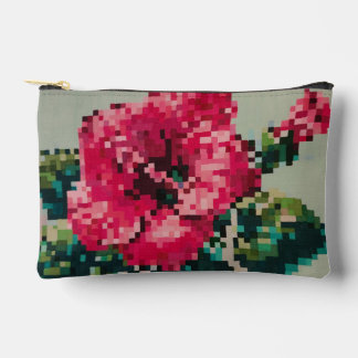 Pochette À Accessoires Hibiscus Soft Pastel Floral Pixel Art