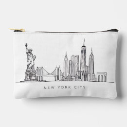 Pochette À Accessoires Horizon de New York minimaliste en ligne art