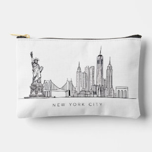 Pochette À Accessoires Horizon de New York minimaliste en ligne art