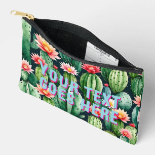Pochette À Accessoires illustration de cactus votre texte ici personnalis