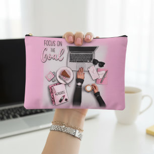 Pochette À Accessoires Illustration de fille rose bébé mignonne et tendan