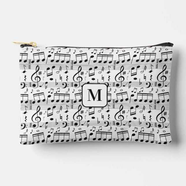 Pochette À Accessoires Illustration musicale monographique personnalisée (Recto)
