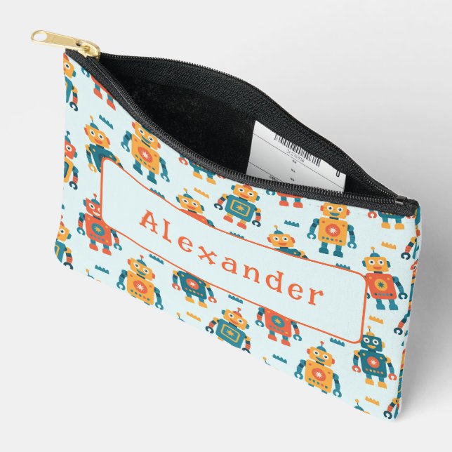 Pochette À Accessoires Impression robotique personnalisable (Ouvrir)