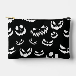 Pochette À Accessoires Jack-o'-lantern face Citrouille noir et blanc