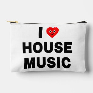 POCHETTE À ACCESSOIRES J'AIME LA MUSIQUE HOUSE NOIR POLICES