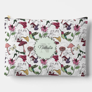 Pochette À Accessoires Jardin de printemps coloré Colibri fleuri Toilette