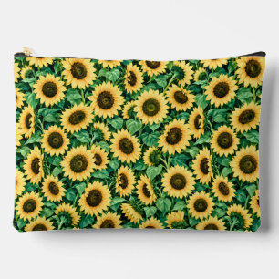 Pochette À Accessoires Jardin de Tournesols Dorés