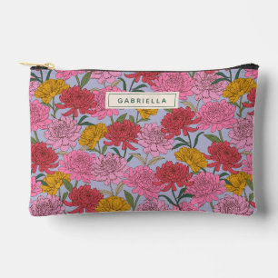 Pochette À Accessoires Jardin d'été floral rose Demoiselle d'honneur Pers