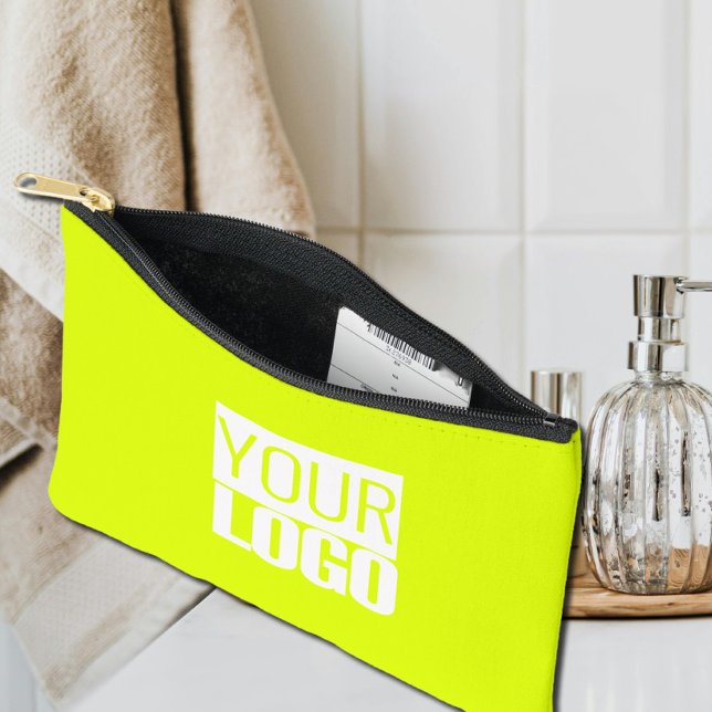 Pochette À Accessoires jaune fluorescent - ajoutez votre logo (Créateur téléchargé)