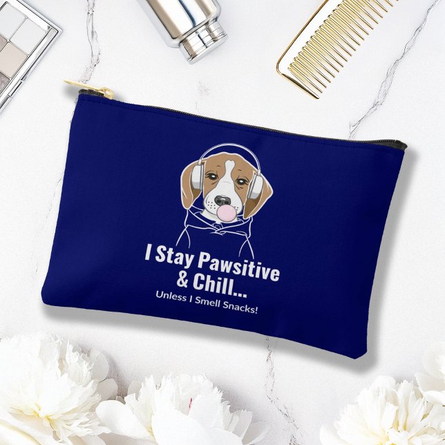 Pochette À Accessoires Je reste pétritif et frais chien drôle Beagle (Créateur téléchargé)