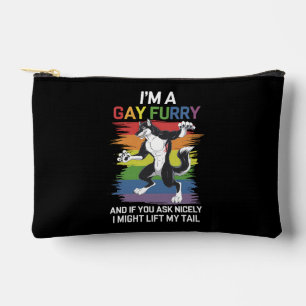 Pochette À Accessoires Je suis une fierté LGBTQ arc-en-ciel gay furry ren