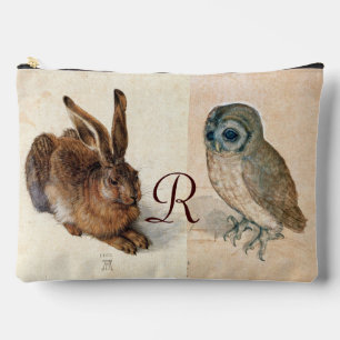 Pochette À Accessoires Jeune lièvre (lapin) et monogramme de hibou