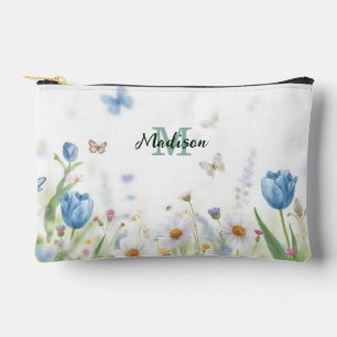 Pochette À Accessoires Joli bouquet de fleurs sauvages de printemps vert