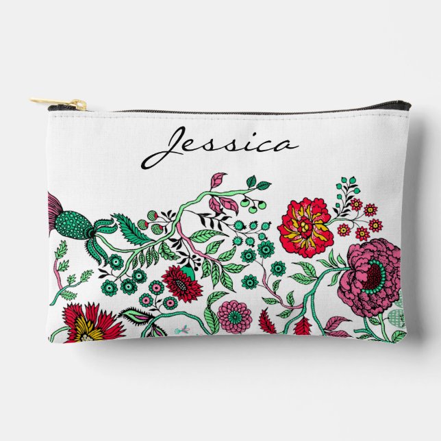 Pochette À Accessoires Joli Jardin Fleur Orné Art Personnalisé (Recto)