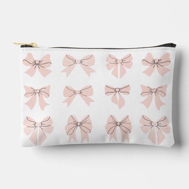 Pochette À Accessoires Joli Nœud Papillon Rose Blush (Recto)