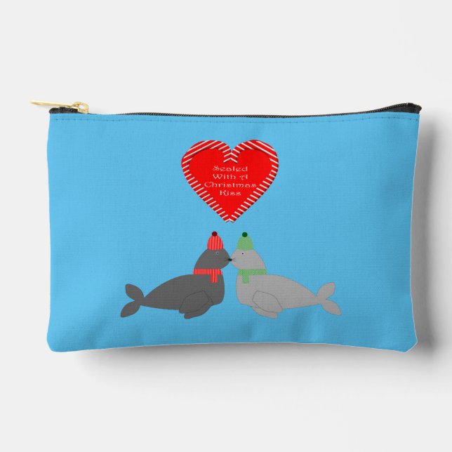 Pochette À Accessoires Joli Seals de baiser de Noël (Recto)
