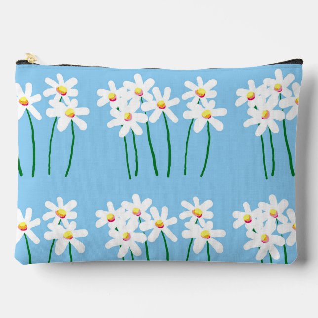 Pochette À Accessoires Jolie bande de marguerites blanches (Recto)