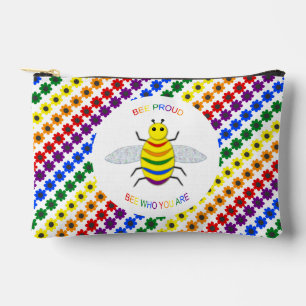 Pochette À Accessoires Jolie LGBT Fière Abeille arc-en-ciel et fleurs