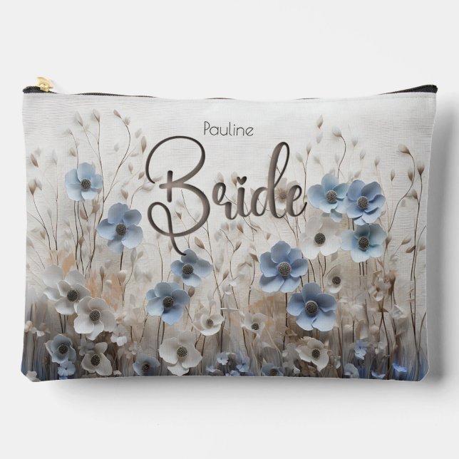 Pochette À Accessoires Jolie mariée de jardin bleu/blanc (Recto)