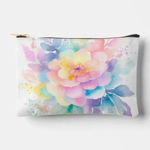 Pochette À Accessoires Jolie Pastel Arc-en-ciel couleur aquarelle florale