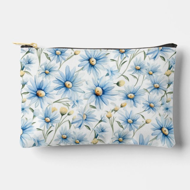 Pochette À Accessoires Jolies marguerites bleues (Recto)