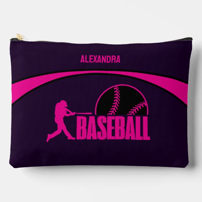 Pochette À Accessoires Joueuse de baseball, équipe, cadeau d'anniversaire (Recto)