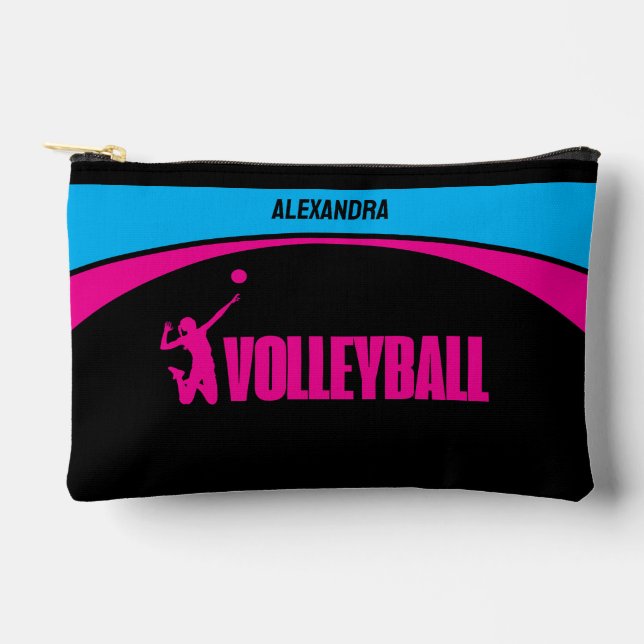 Pochette À Accessoires Joueuse de volley-ball, Anniversaire de volley-bal (Recto)