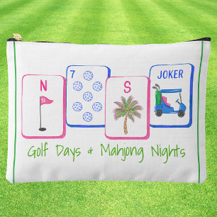 Pochette À Accessoires Jours de golf et nuits de mahjong / Tuiles de mahj