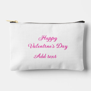 Pochette À Accessoires Joyeuse Saint-Valentin texte rose nom message