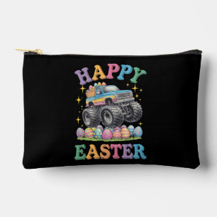 Pochette À Accessoires Joyeuses Pâques Drôle de Monster Truck Écrase des 
