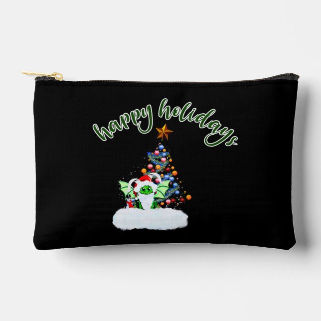 Pochette À Accessoires Joyeux et Noël magique avec un Twist Dragon (Recto)