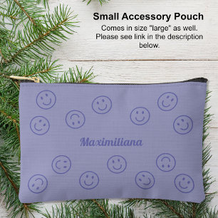 Pochette À Accessoires Joyeux visages violets sur la petite poche d'acces