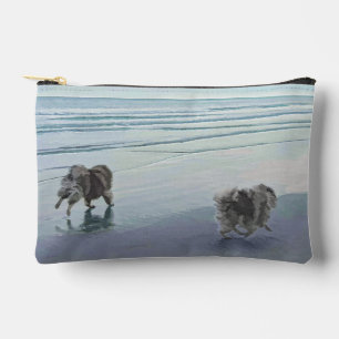Pochette À Accessoires Keeshonds Peinture Seashore Beach Art original chi