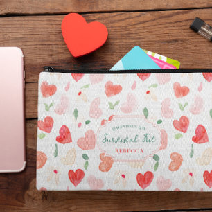 Pochette À Accessoires Kit de Survie Cute Galentine's   Monogramme