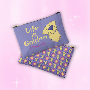 Pochette À Accessoires La vie est dorée Golden Retriever personnalisé