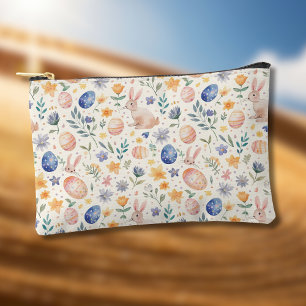 Pochette À Accessoires Lapin Fleurs Œufs Pastel Aquarelle Intemporels