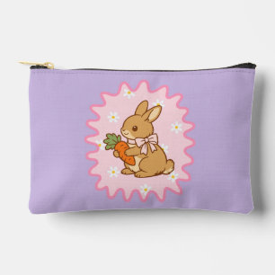 Pochette À Accessoires Lapin Mignon Carotte Fleurs de Printemps