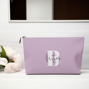 Pochette À Accessoires Lavender Moderne Minimaliste Monogramme