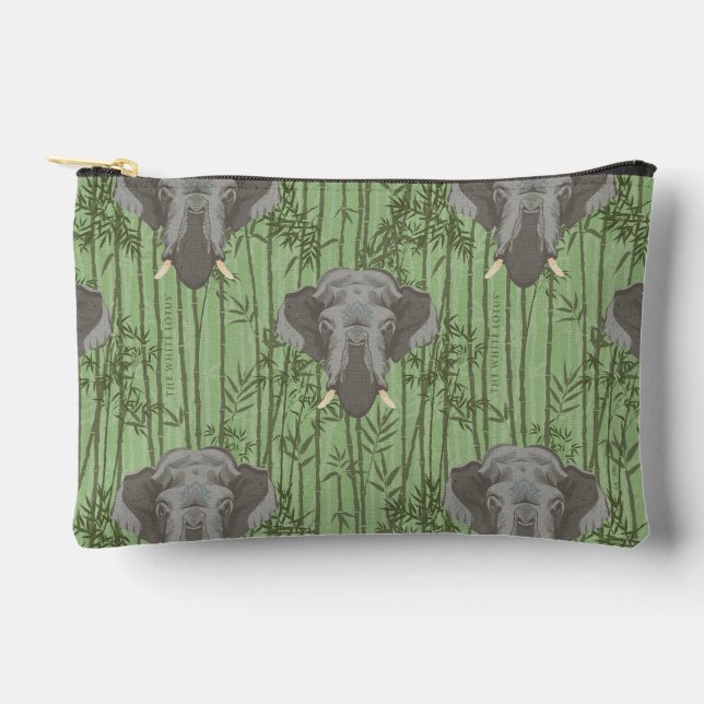 Pochette À Accessoires Le Motif blanc des éléphants majestueux Lotus (Recto)