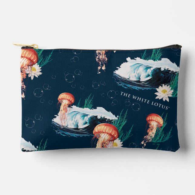 Pochette À Accessoires Le Motif de la méduse blanche Lotus Ocean (Recto)