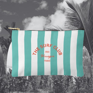 Pochette À Accessoires Le Surf Club Crest Turquoise Cabana Stripe