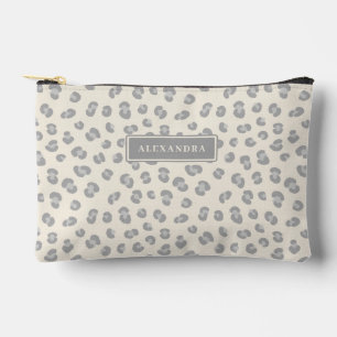 Pochette À Accessoires Léopard de neige moderne personnalisé