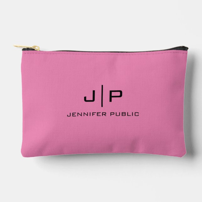 Pochette À Accessoires Lettre initiale personnalisée Élégant Monogramme r (Recto)